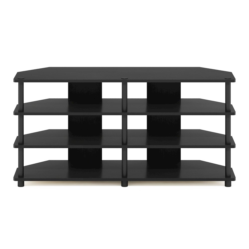 Econ Easy Assembly 4-Tier Corner TV Stand for TV up to 55-Inch, Blackwood/Black. Picture 3