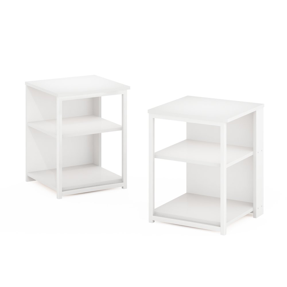 Camnus Modern Living End Table, Set of 2, Solid White/White. Picture 1