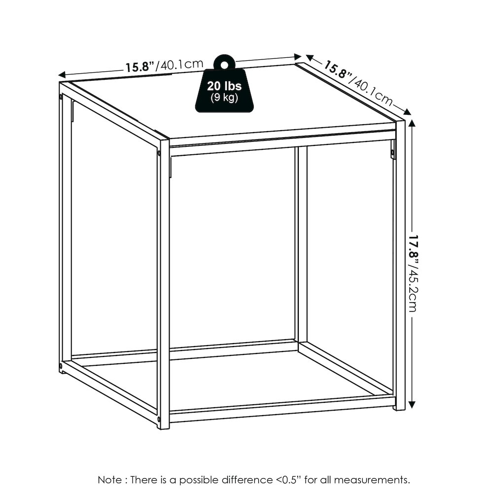 Camnus Modern Living End Table, Solid White/White. Picture 2
