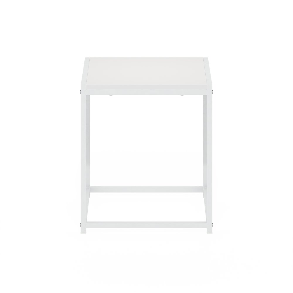 Camnus Modern Living End Table, Solid White/White. Picture 3