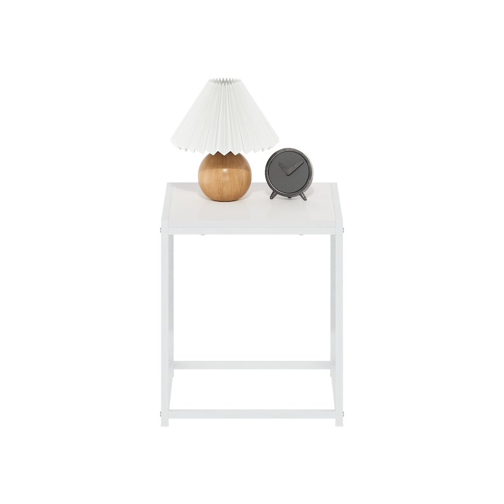 Camnus Modern Living End Table, Solid White/White. Picture 5