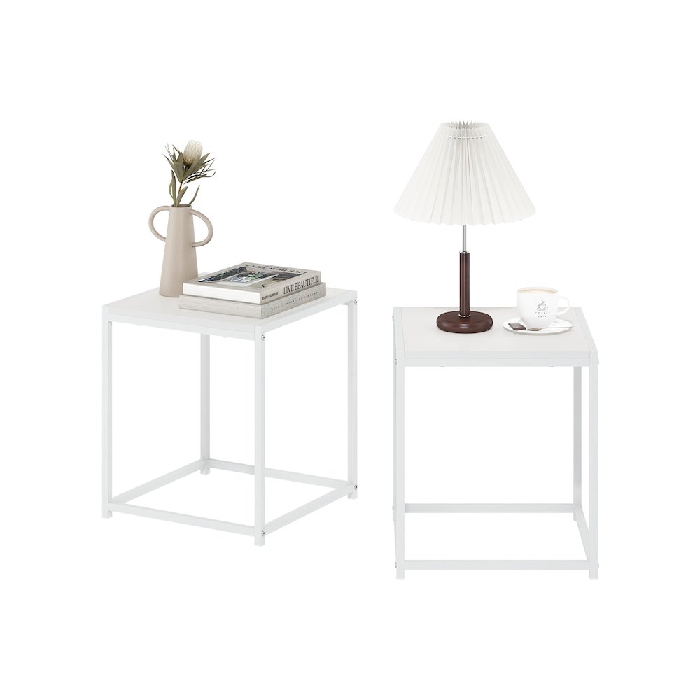 Camnus Modern Living End Table, Solid White/White, Set of 2. Picture 4