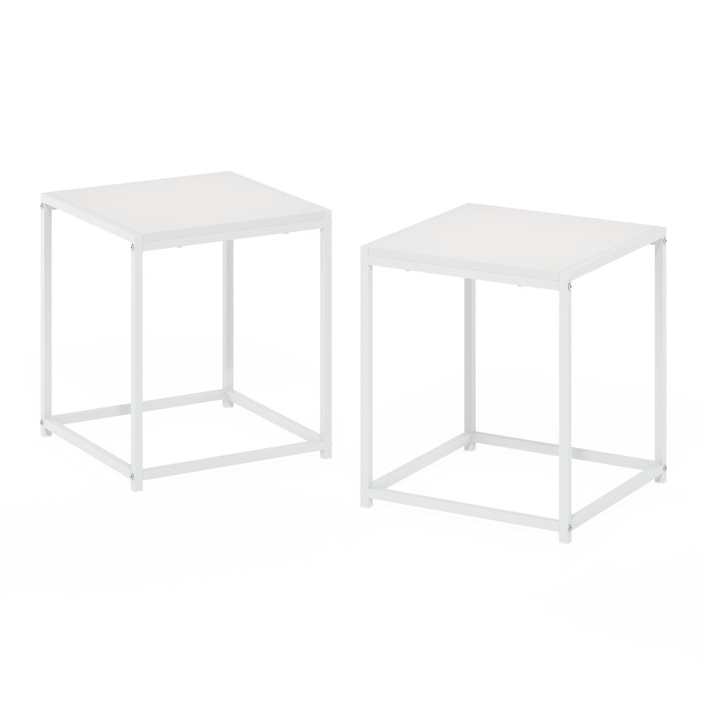 CAMNUS Side Table, Set of 2 End Table, Night Stand, Nightstand, White. Picture 2