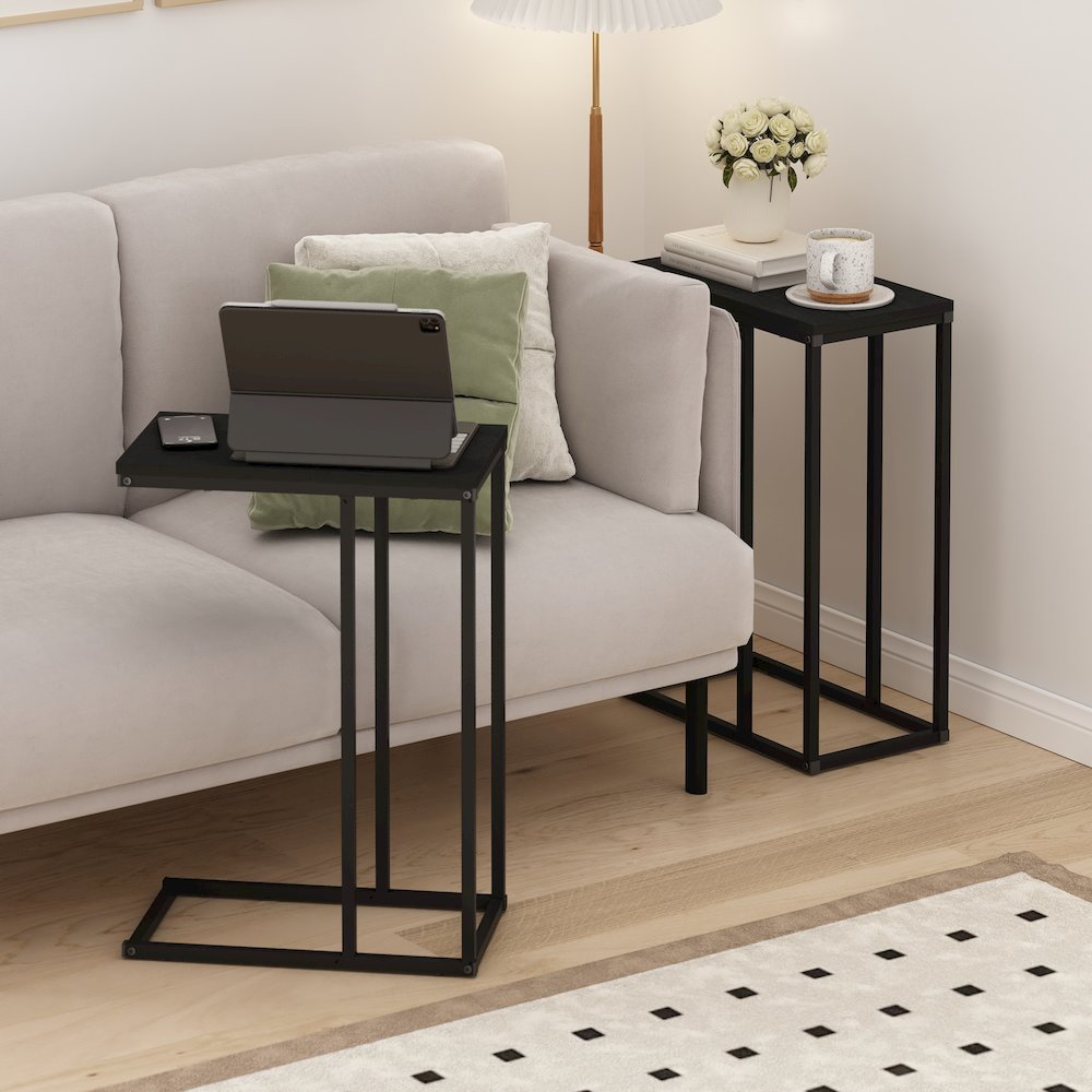 Camnus Modern Living Sofa Side Table, Americano, Set of 2. Picture 6