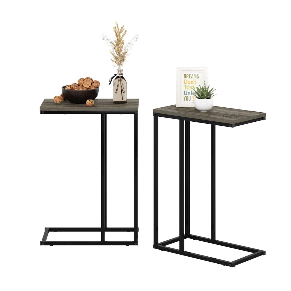 Camnus Modern Living Sofa Side Table, French Oak Grey, Set of 2. Picture 4
