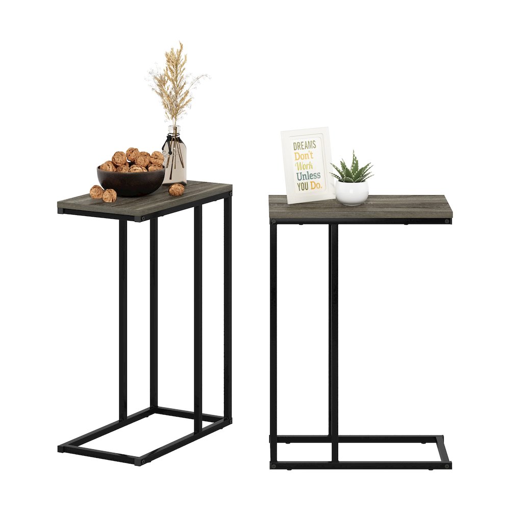 Camnus Modern Living Sofa Side Table, French Oak Grey, Set of 2. Picture 5
