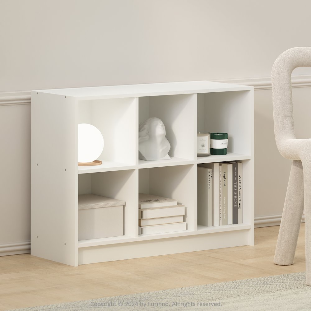 Basic 3x2 Cube Organizer Shelf Storage, Bookcase, White. Picture 6