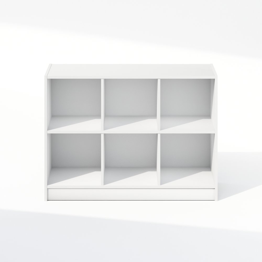 Basic 3x2 Cube Organizer Shelf Storage, Bookcase, White. Picture 3