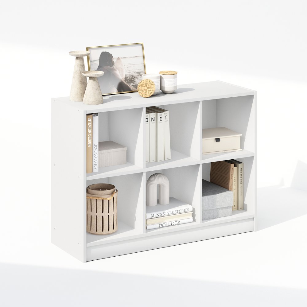 Basic 3x2 Cube Organizer Shelf Storage, Bookcase, White. Picture 4