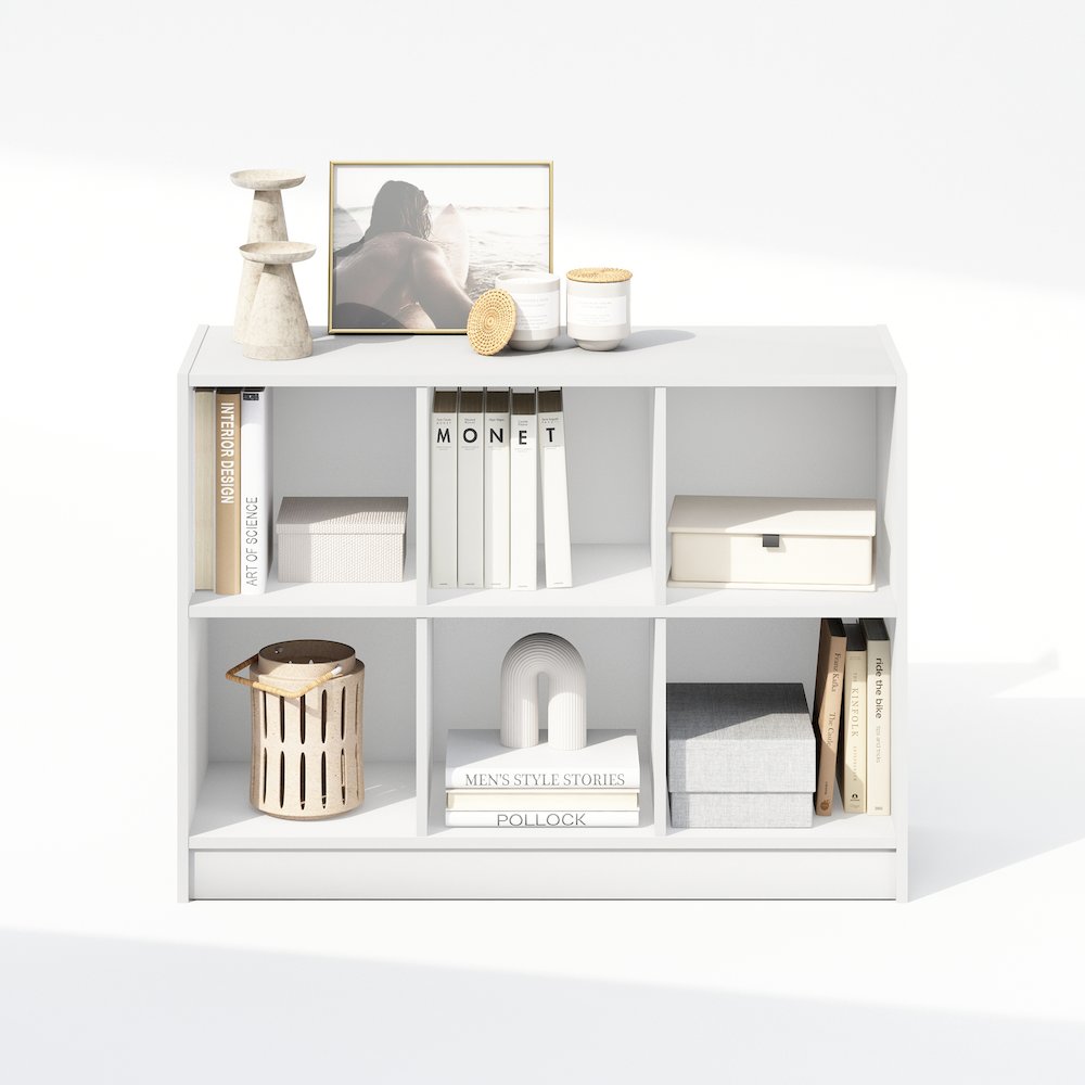 Basic 3x2 Cube Organizer Shelf Storage, Bookcase, White. Picture 5