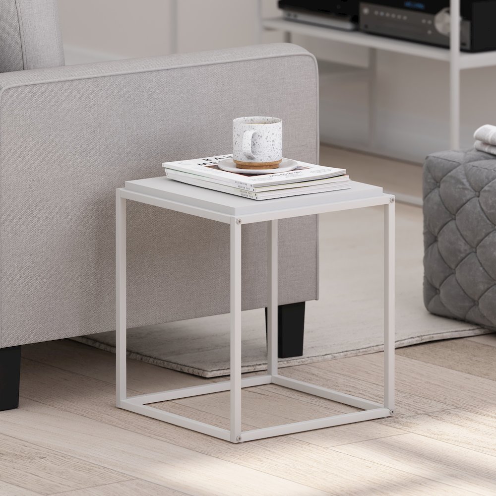 Moretti Modern Lifestyle Stackable Shelf, 1-Tier, Solid White/White. Picture 8