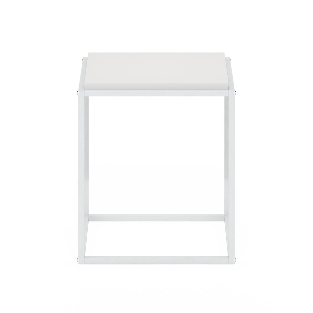 MORETTI Night Stand, 1-Tier Stackable Metal Frame Nightstand, Solid White. Picture 1
