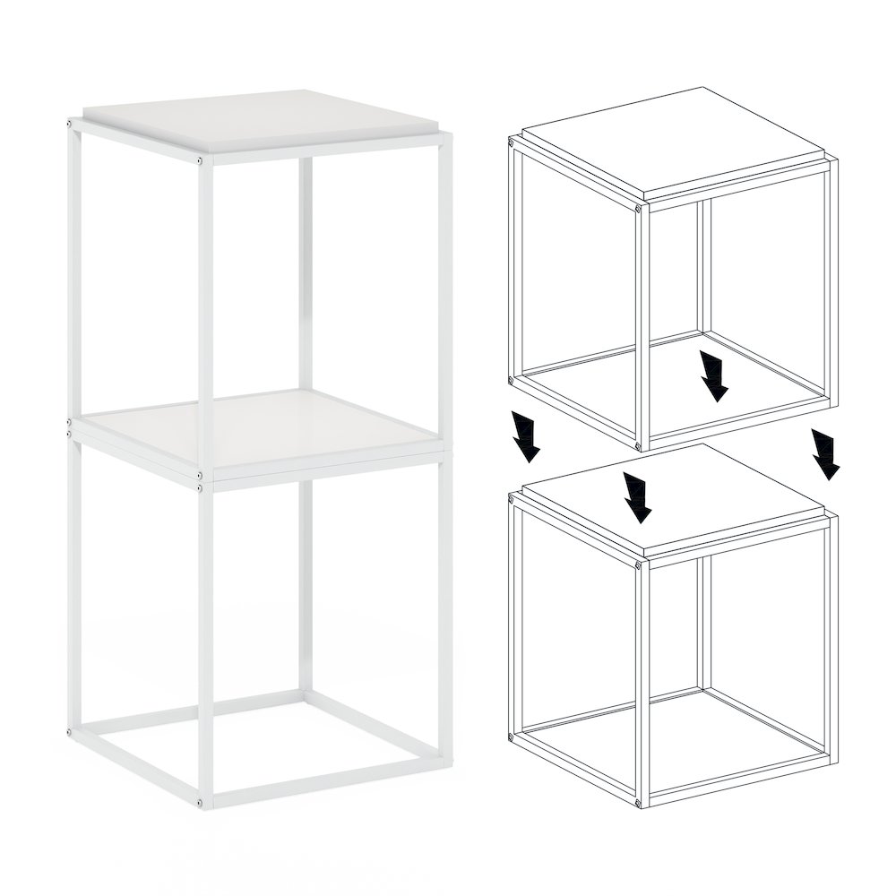 Moretti Modern Lifestyle Stackable Shelf, 1-Tier, Solid White/White. Picture 6