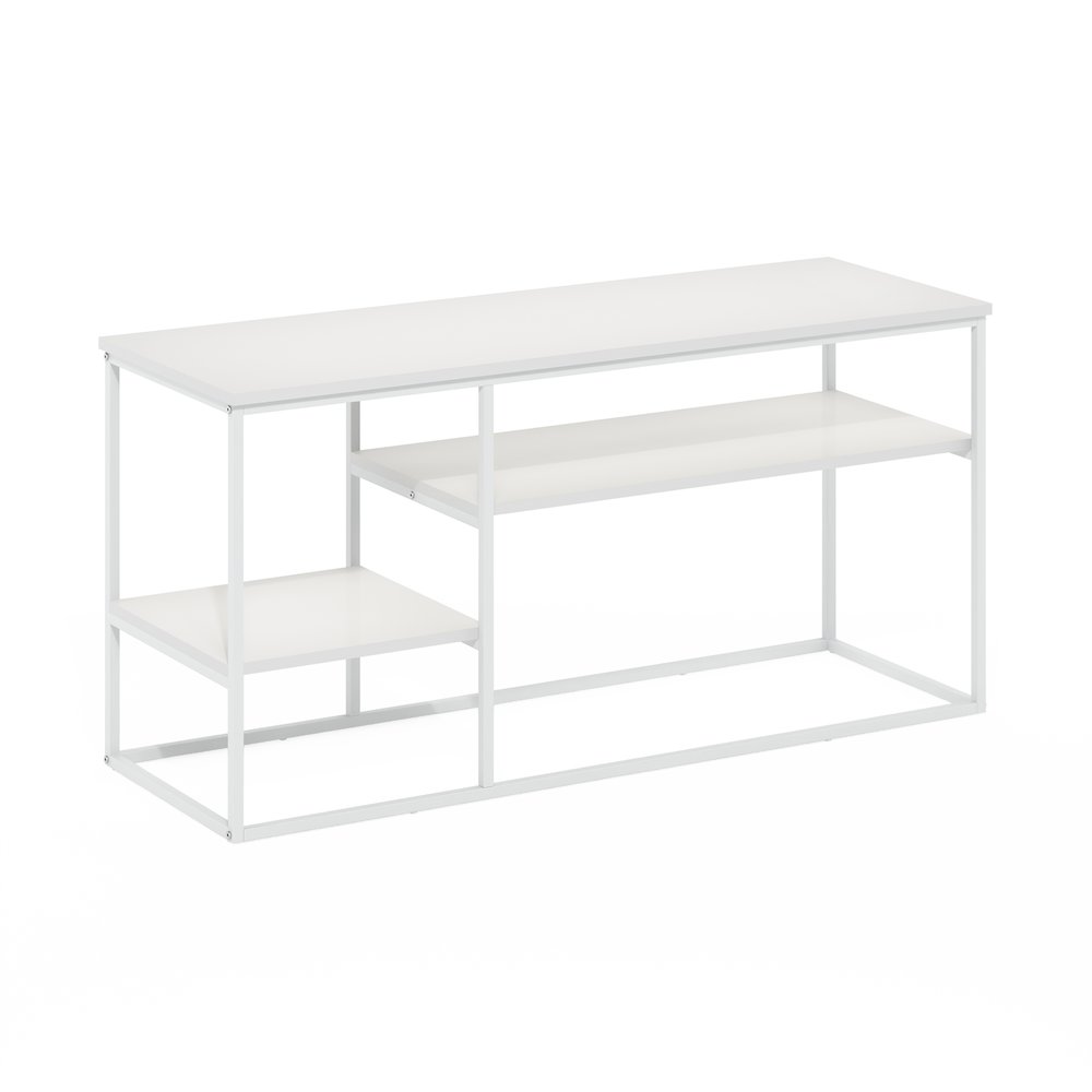 Moretti Modern Lifestyle TV Stand for TV up to 50 Inch, Solid White/White. Picture 1