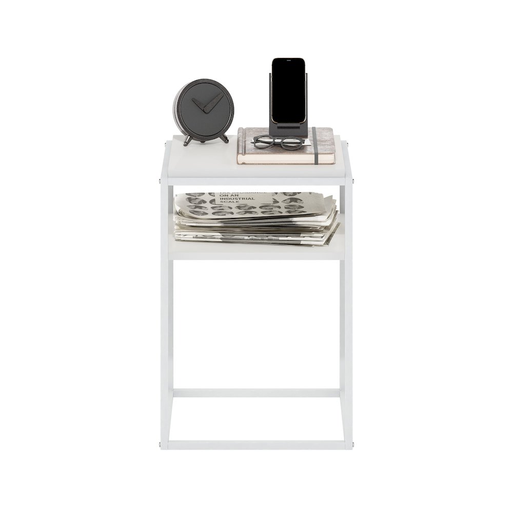 Moretti Modern Lifestyle Stackable Shelf, 2-Tier, Solid White/White. Picture 5