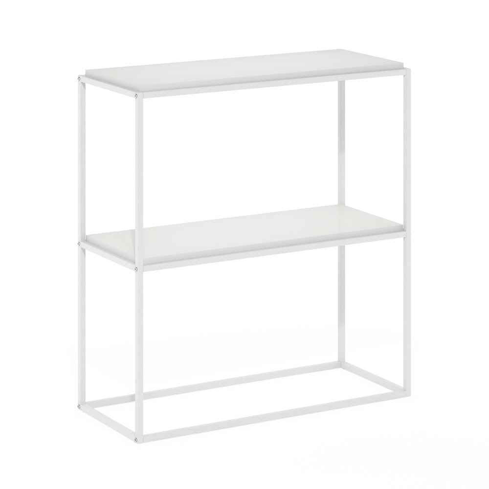 Moretti Modern Lifestyle Wide Stackable Shelf, 2-Tier, Solid White/White. Picture 1