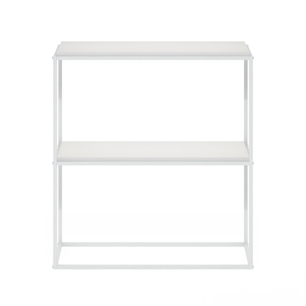 Moretti Modern Lifestyle Wide Stackable Shelf, 2-Tier, Solid White/White. Picture 3