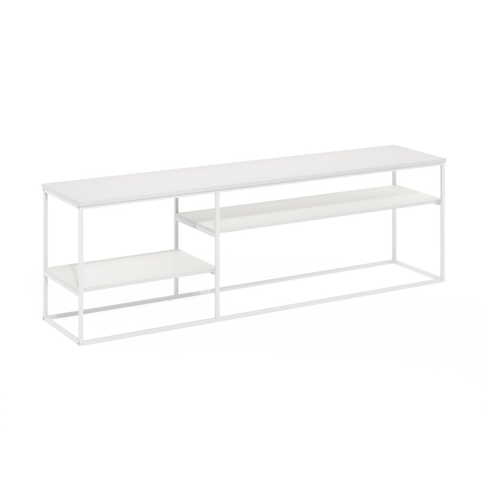 Moretti Modern Lifestyle TV Stand for TV up to 78 Inch, Solid White/White. Picture 1