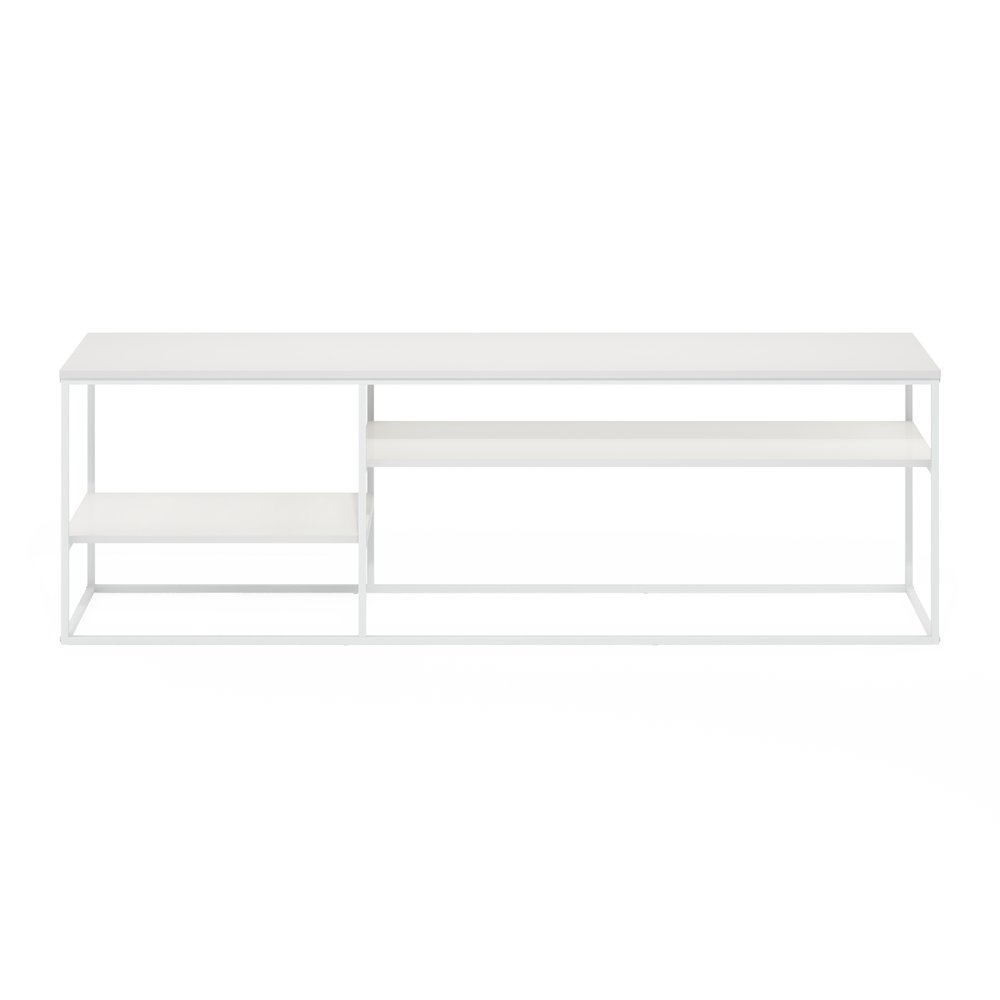 Moretti Modern Lifestyle TV Stand for TV up to 78 Inch, Solid White/White. Picture 3