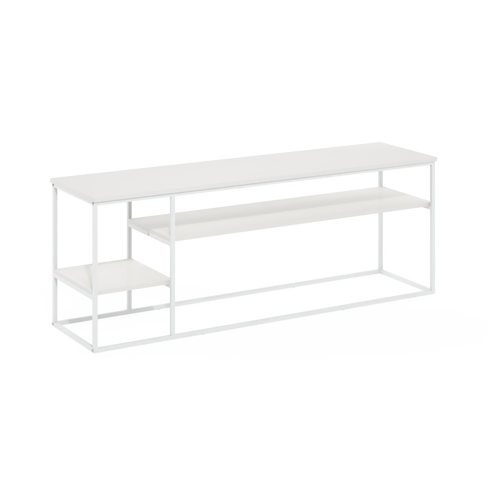 Moretti Modern Lifestyle TV Stand for TV up to 65 Inch, Solid White/White. Picture 1
