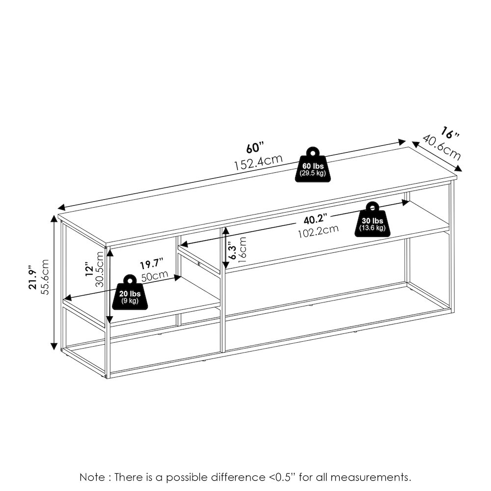 Moretti Modern Lifestyle TV Stand for TV up to 65 Inch, Solid White/White. Picture 2