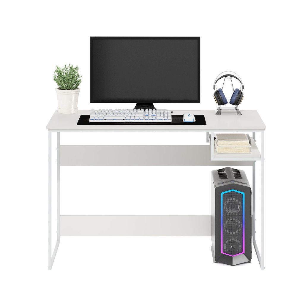 Moretti Modern Lifestyle Study Desk, 45, Solid White/White. Picture 5