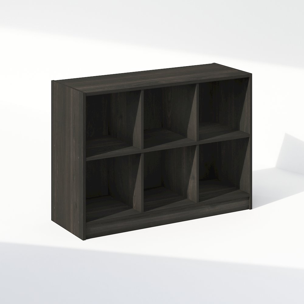 Basic 3x2 Cube Organizer Shelf Storage, Bookcase, Espresso. Picture 1