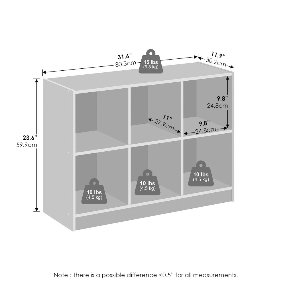 Basic 3x2 Cube Organizer Shelf Storage, Bookcase, Espresso. Picture 2