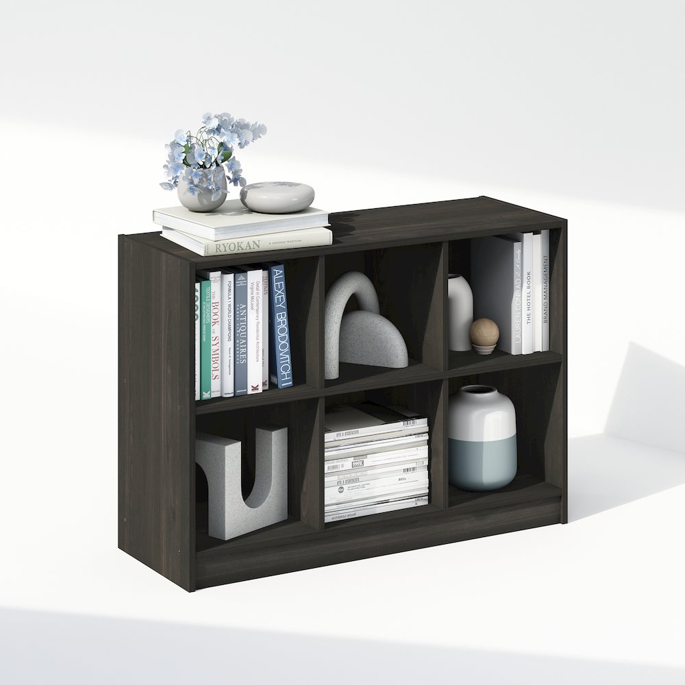 Basic 3x2 Cube Organizer Shelf Storage, Bookcase, Espresso. Picture 4