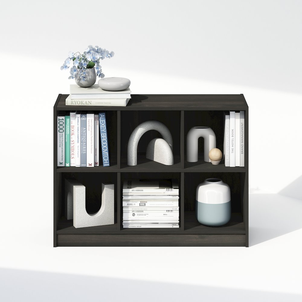 Basic 3x2 Cube Organizer Shelf Storage, Bookcase, Espresso. Picture 5