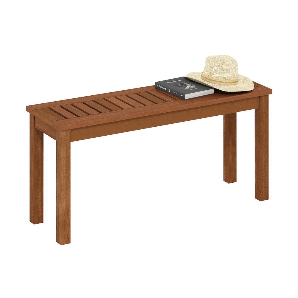 Outdoor Bench, Backless Garden Bench, for Patio, Deck, Garden, Light Wood. Picture 3