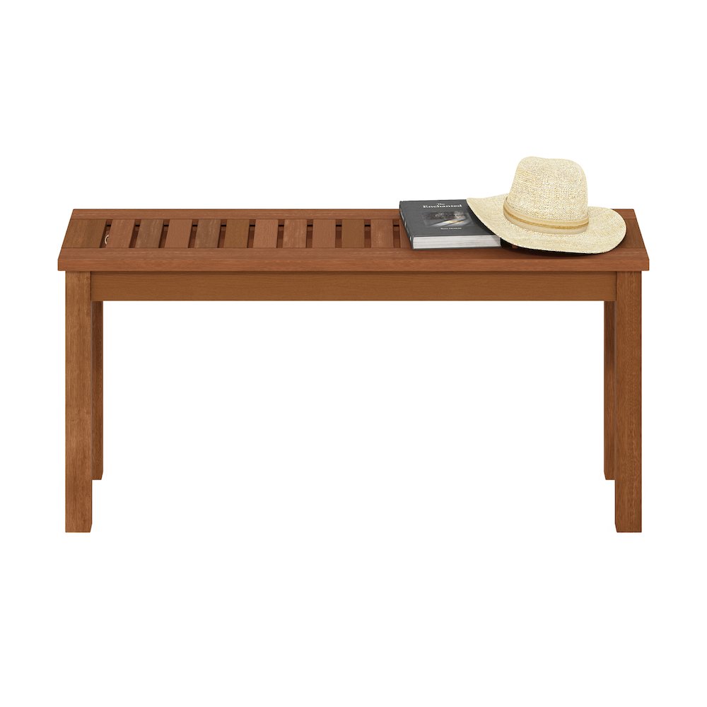 Outdoor Bench, Backless Garden Bench, for Patio, Deck, Garden, Light Wood. Picture 2