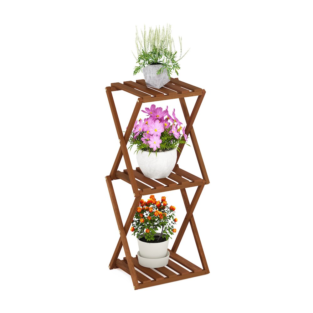 Outdoor Toolless Multipurpose Folding Display Shelf, Plant Stand, Side Table. Picture 4