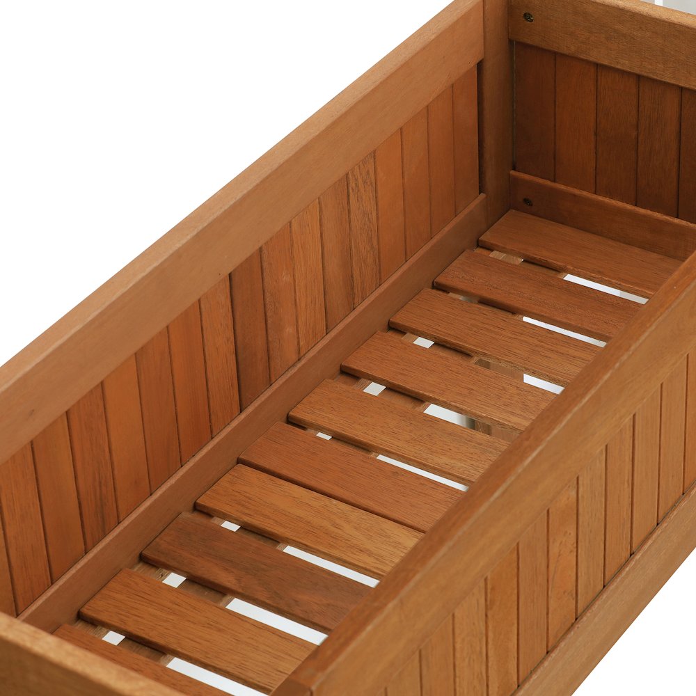 Outdoor Elevated Standing Planter Box, Raised Garden Bed with Legs, Natural. Picture 7