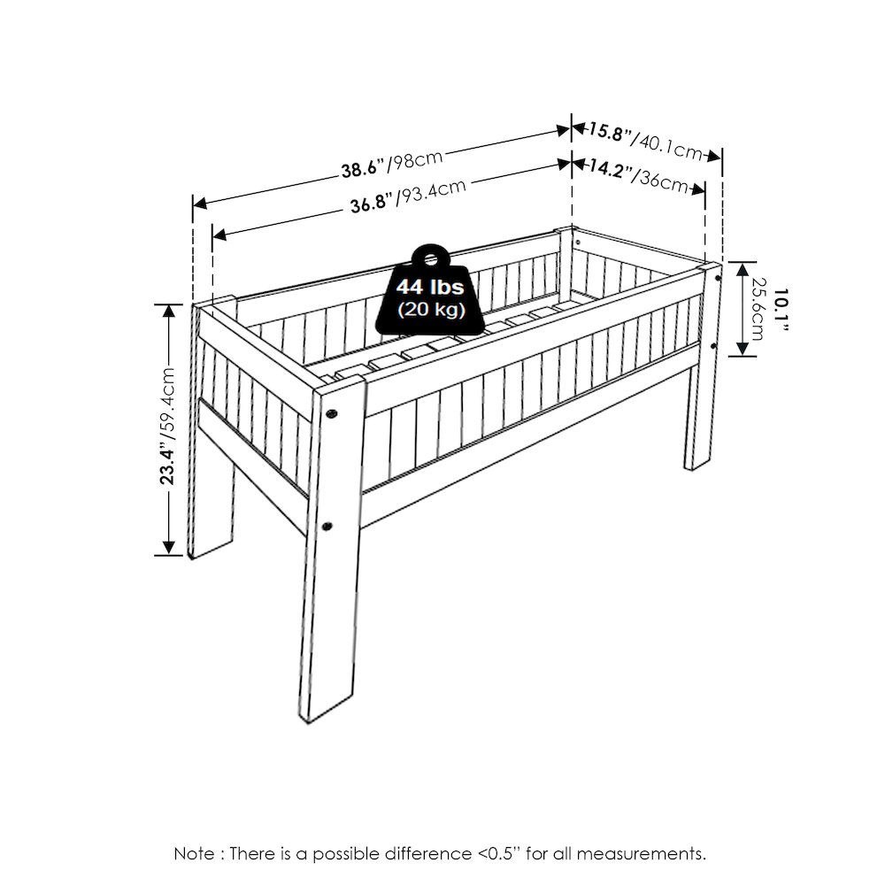 Outdoor Elevated Standing Planter Box, Raised Garden Bed with Legs, Natural. Picture 2
