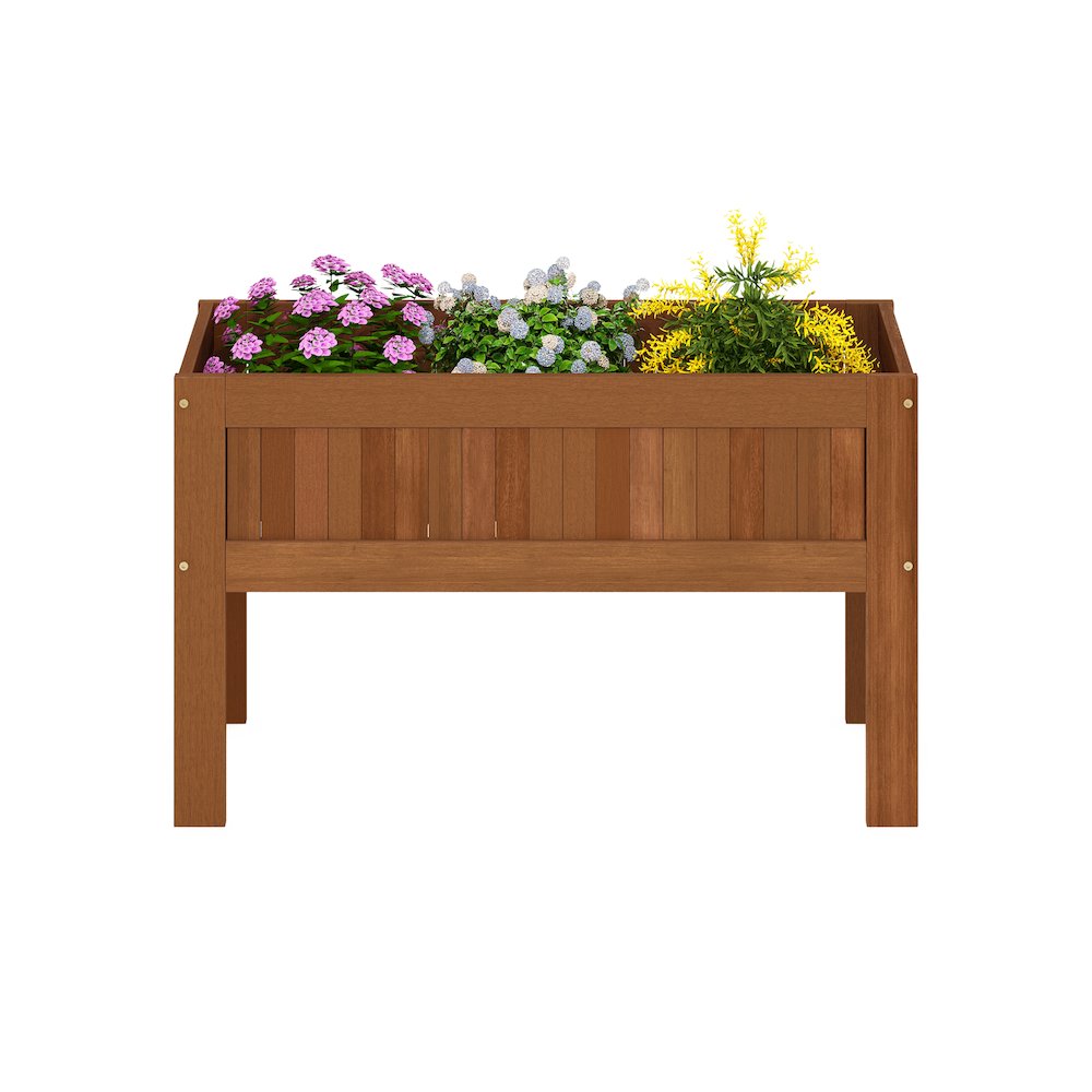 Outdoor Elevated Standing Planter Box, Raised Garden Bed with Legs, Natural. Picture 5