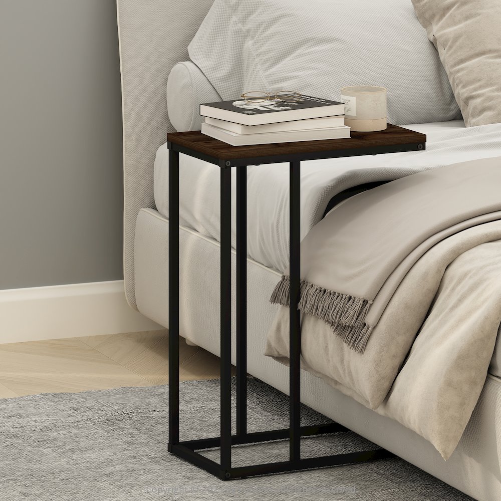 C-Shaped Side Table, End Table for Couch, Sofa & Bed with Metal Frame. Picture 6
