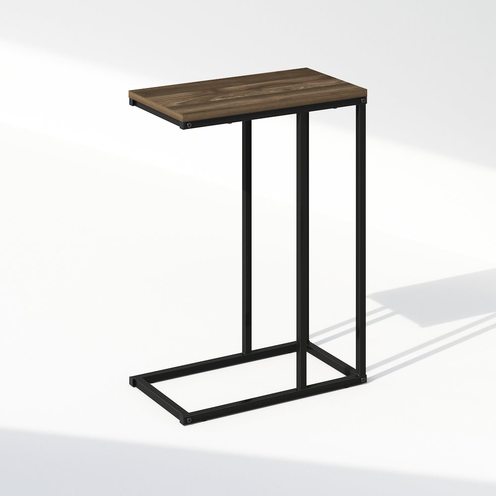 C-Shaped Side Table, End Table for Couch, Sofa & Bed with Metal Frame. Picture 1