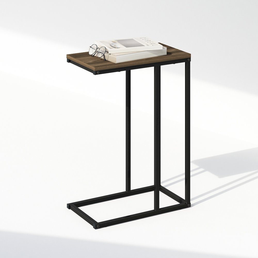 C-Shaped Side Table, End Table for Couch, Sofa & Bed with Metal Frame. Picture 4