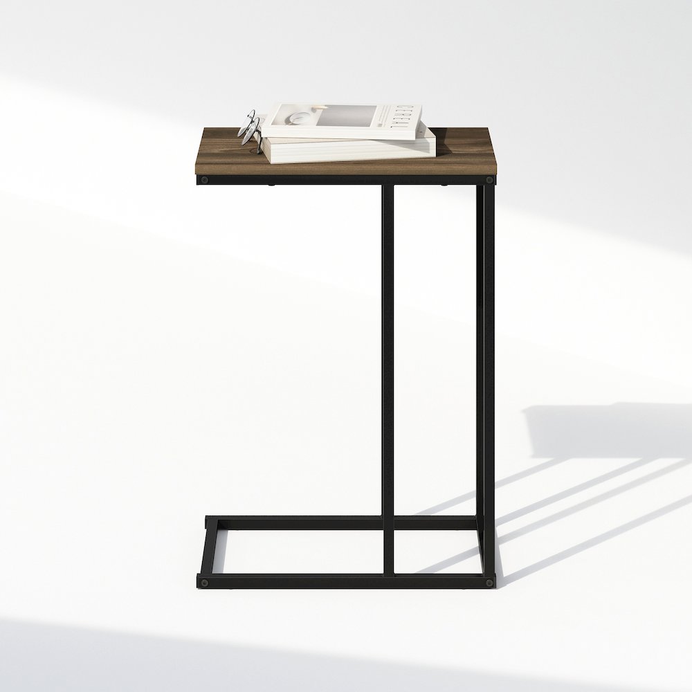 C-Shaped Side Table, End Table for Couch, Sofa & Bed with Metal Frame. Picture 5