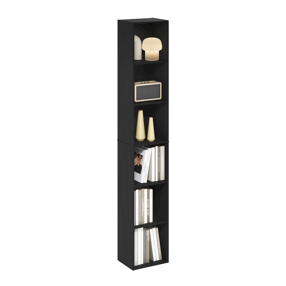 Luder 6-Tier Open Shelf Bookcase, Blackwood. Picture 4