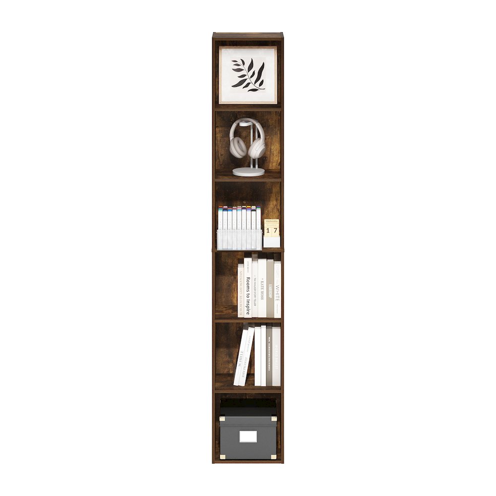Luder 6-Tier Open Shelf Bookcase, Amber Pine. Picture 5