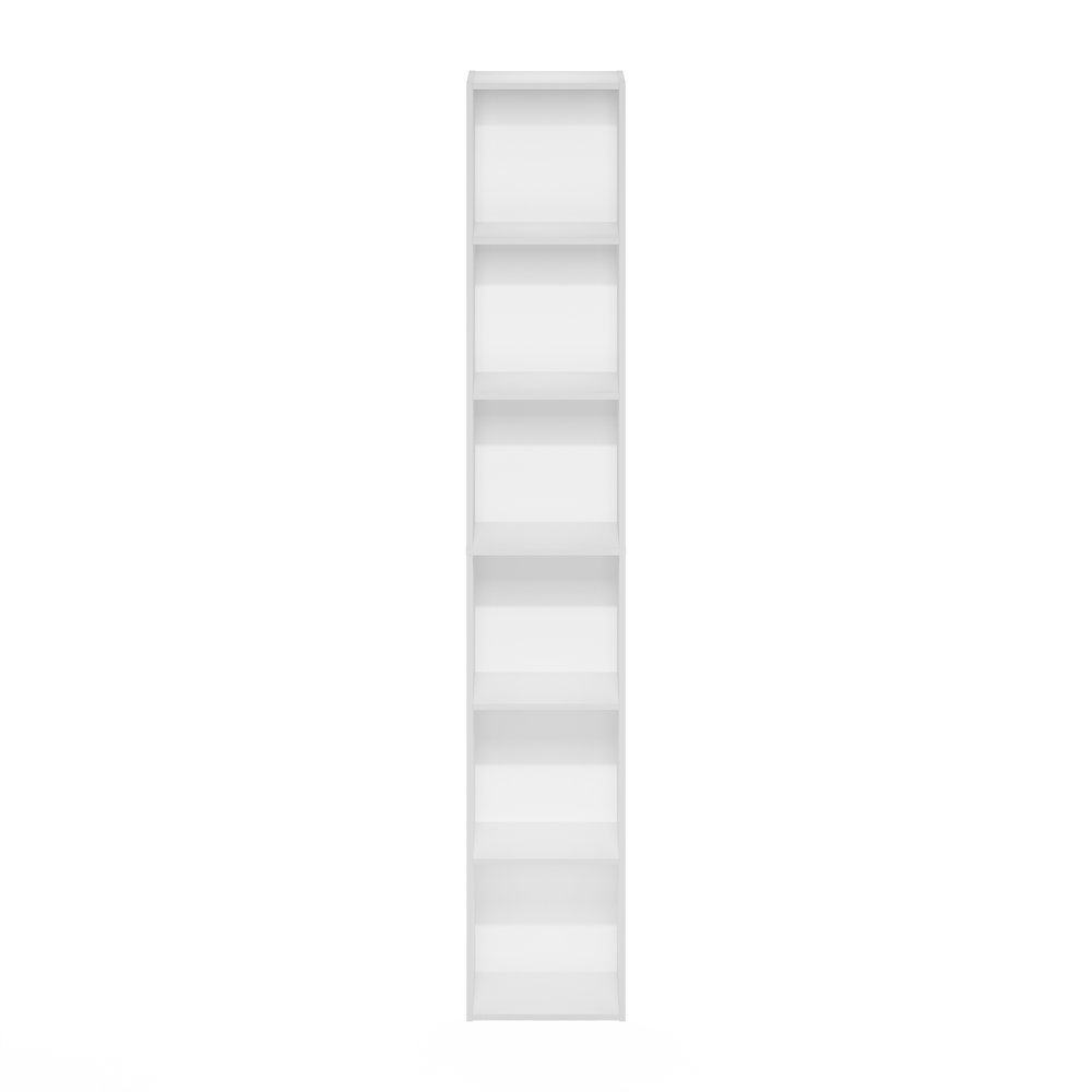 Luder 6-Tier Open Shelf Bookcase, White. Picture 3
