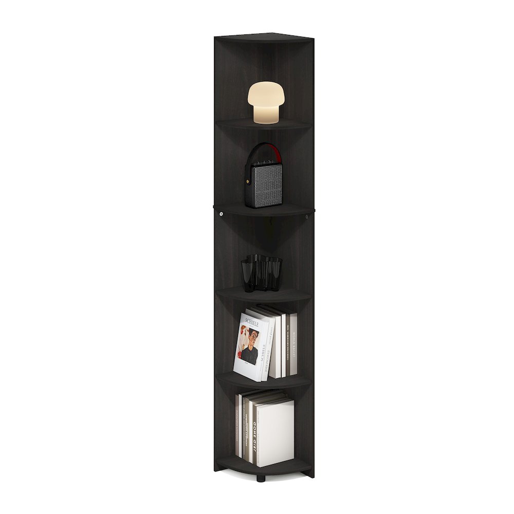 Econ 5-Tier Corner Shelf Bookcase, Bookshelf, Espresso. Picture 4