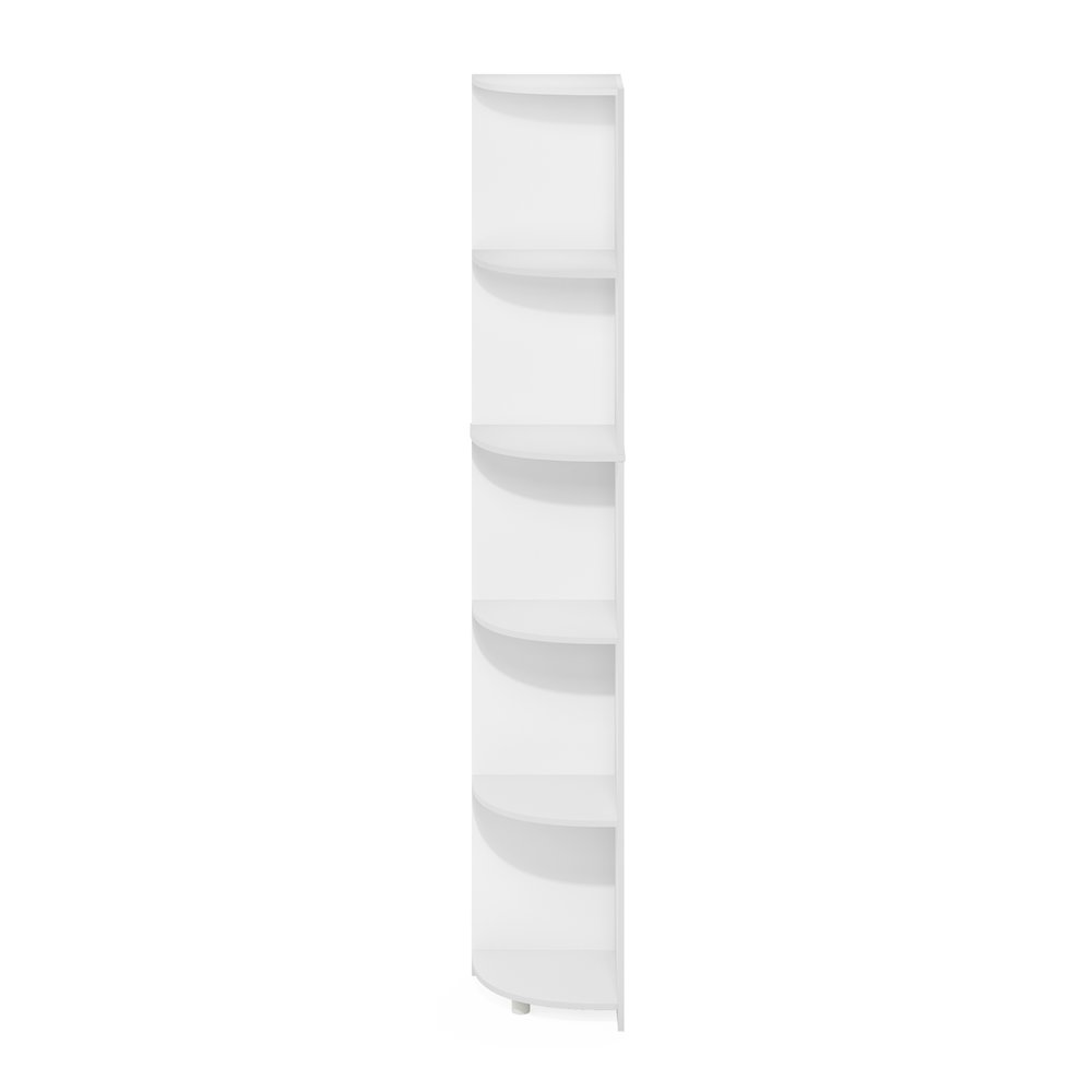 Econ 5-Tier Corner Shelf Bookcase, Bookshelf, White. Picture 3