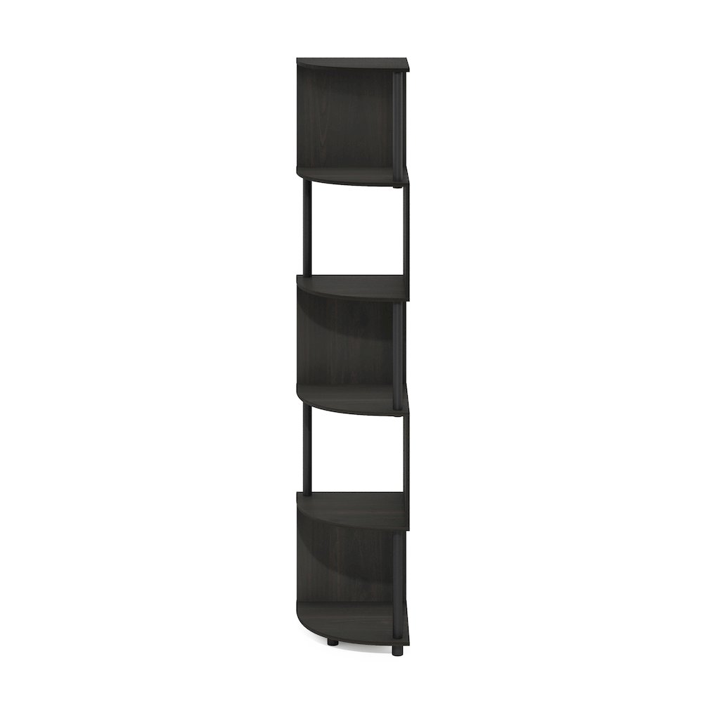 Econ 5-Tier Zigzag Corner Shelf Bookcase, Bookshelf, Espresso/Black. Picture 3