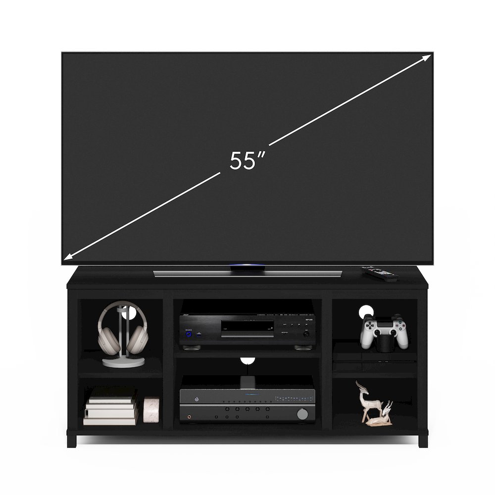 Classic TV Stand with Shelves for TV up to 55 Inch, Americano. Picture 5