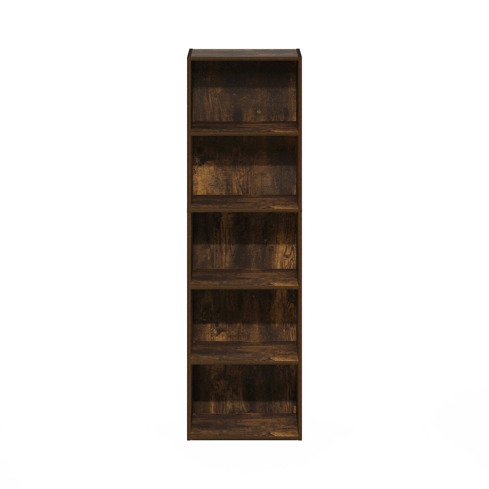 Luder 5-Tier Reversible Color Open Shelf Bookcase, Amber Pine. Picture 3