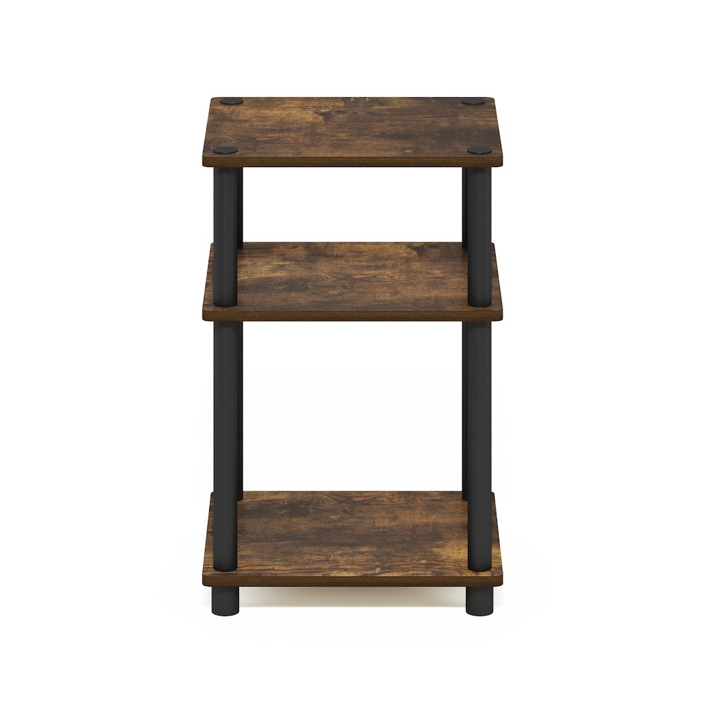 Just 3-Tier Turn-N-Tube End Table, 1-Pack, Amber Pine/Black. Picture 3