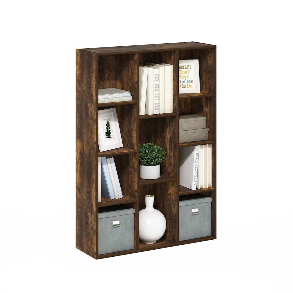 Luder 11-Cube Reversible Open Shelf Bookcase, Amber Pine. Picture 4
